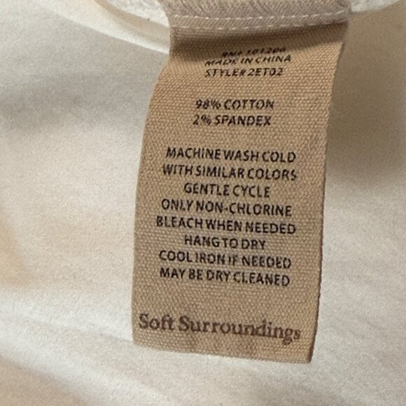 Soft Surroundings White ButtonTunic Shirt Size S Long Sleeve Tailored Fit - Picture 3 of 8